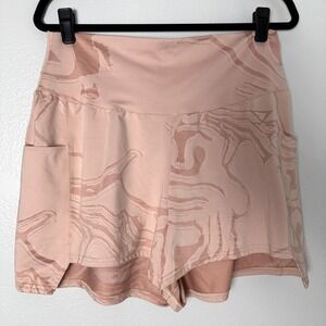 Gymshark Women's-(XL) Shorts Pink‎ GS Power Jacquard Athletic Gym